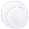 Smarty Had A Party White w/Silver Rim Organic Round Plastic Dinnerware Set (120 Dinner Plates+120 Salad Plates), 240PK 930WHSVP-CASE - alternate 4
